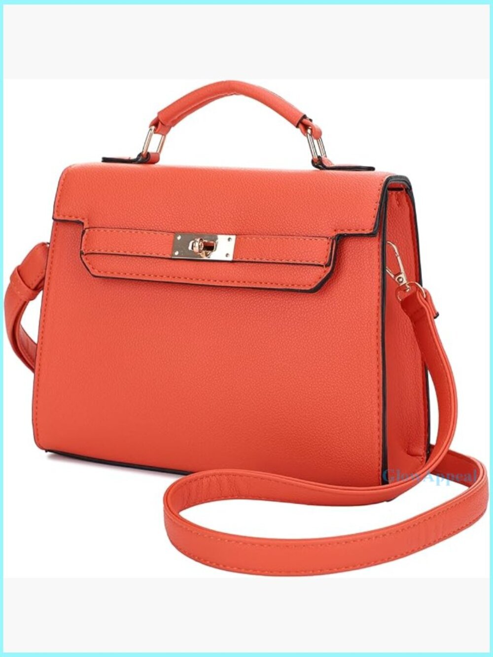 Small Vegan Leather Satchel with Adjustable Crossbody Strap